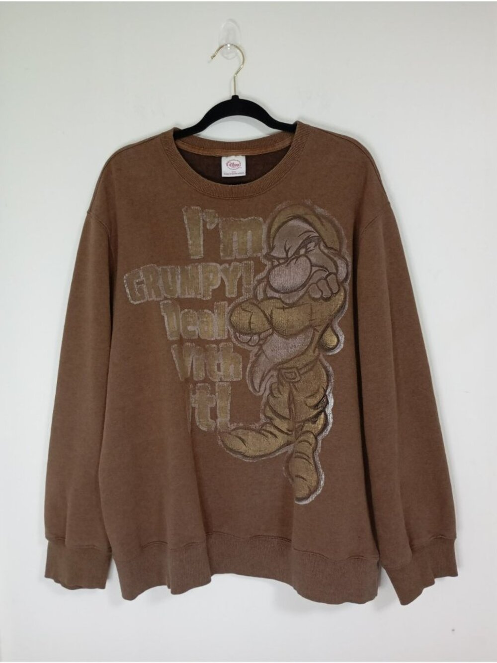 Vintage Disney Store Brown Grumpy Sweatshirt XXL Crewneck